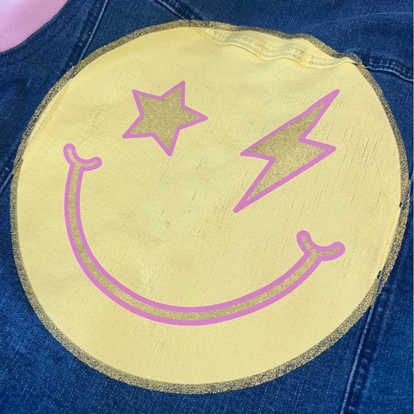 Fabkids Happy Face Sweatshirt Jean Jacket Girls size XL - Picture 5 of 7